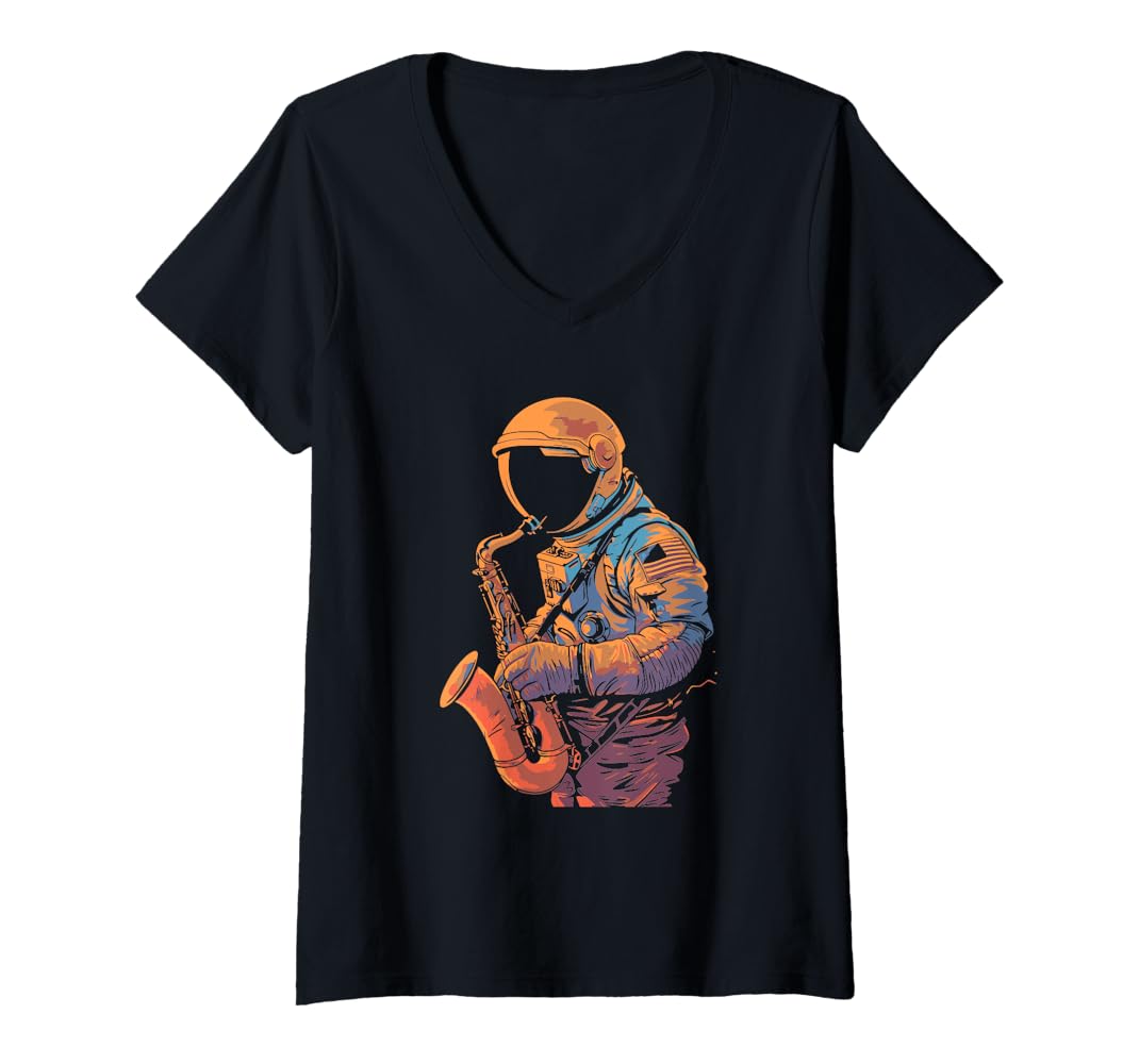 Amazon.com: Womens Sax Music Artistic Astronaut Space Lover